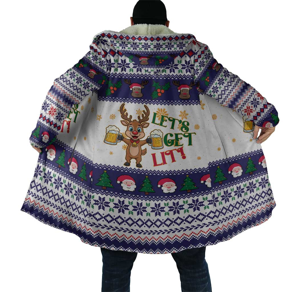 Reindeer Beer Christmas Cloak Xmas Holiday Patterns - Wonder Print Shop