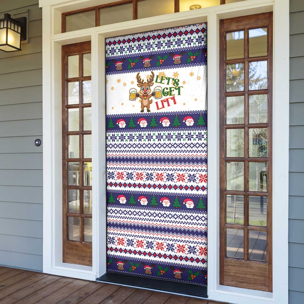 Reindeer Beer Christmas Door Cover Xmas Holiday Patterns - Wonder Print Shop