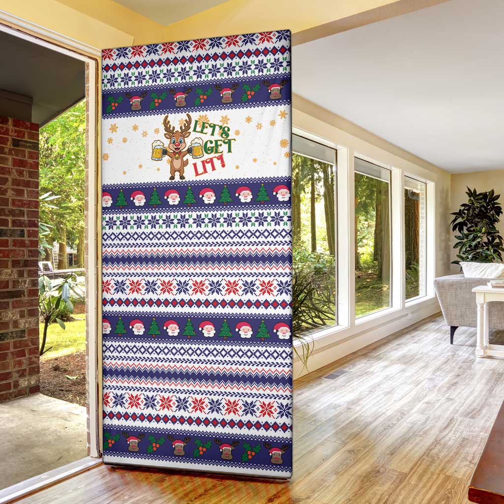Reindeer Beer Christmas Door Cover Xmas Holiday Patterns - Wonder Print Shop