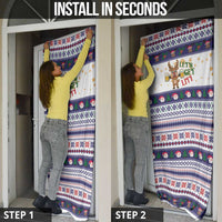 Reindeer Beer Christmas Door Cover Xmas Holiday Patterns - Wonder Print Shop