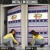 Reindeer Beer Christmas Door Cover Xmas Holiday Patterns - Wonder Print Shop