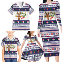 Reindeer Beer Christmas Family Matching Long Sleeve Bodycon Dress and Hawaiian Shirt Xmas Holiday Patterns - Wonder Print Shop