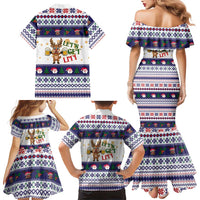Reindeer Beer Christmas Family Matching Mermaid Dress and Hawaiian Shirt Xmas Holiday Patterns - Wonder Print Shop