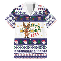 Reindeer Beer Christmas Family Matching Off Shoulder Short Dress and Hawaiian Shirt Xmas Holiday Patterns - Wonder Print Shop