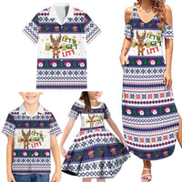 Reindeer Beer Christmas Family Matching Summer Maxi Dress and Hawaiian Shirt Xmas Holiday Patterns - Wonder Print Shop