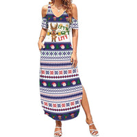 Reindeer Beer Christmas Family Matching Summer Maxi Dress and Hawaiian Shirt Xmas Holiday Patterns - Wonder Print Shop