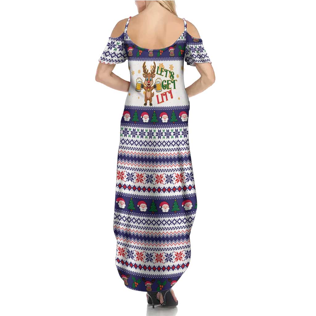Reindeer Beer Christmas Family Matching Summer Maxi Dress and Hawaiian Shirt Xmas Holiday Patterns - Wonder Print Shop