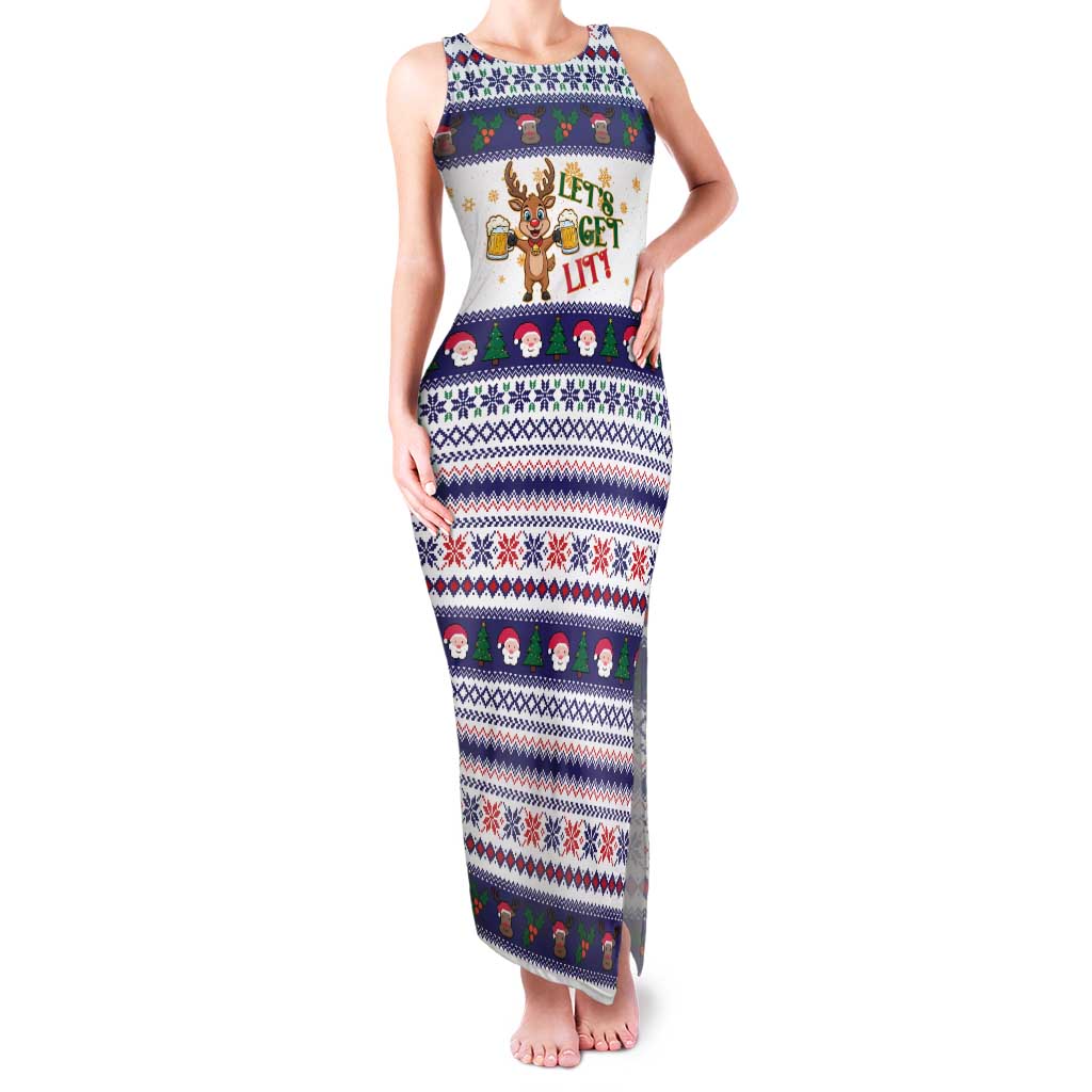 Reindeer Beer Christmas Family Matching Tank Maxi Dress and Hawaiian Shirt Xmas Holiday Patterns - Wonder Print Shop