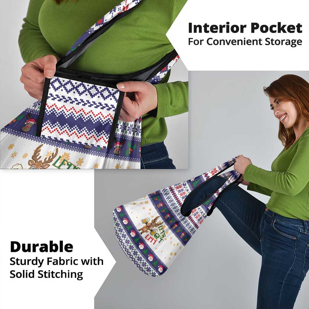 Reindeer Beer Christmas Grocery Bag Xmas Holiday Patterns - Wonder Print Shop