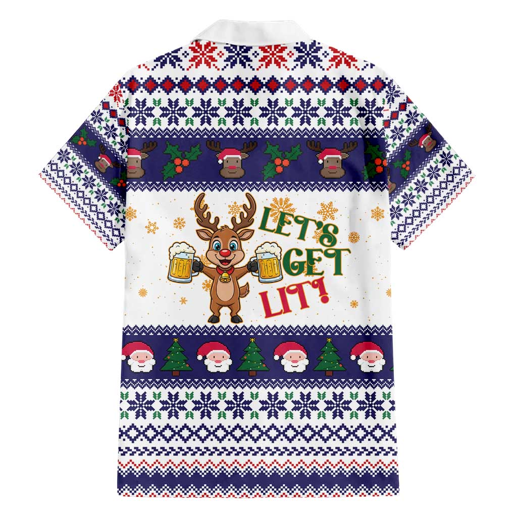 Reindeer Beer Christmas Hawaiian Shirt Xmas Holiday Patterns - Wonder Print Shop