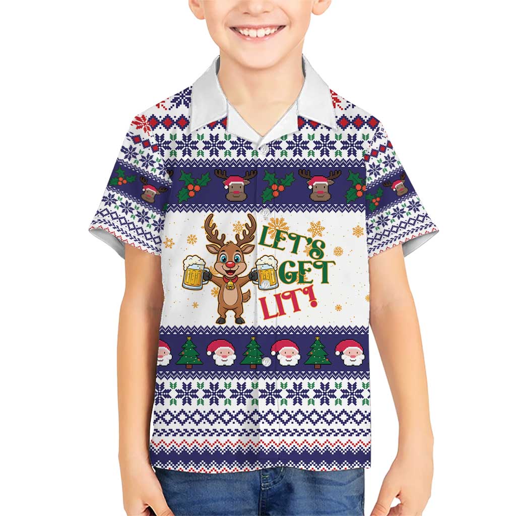 Reindeer Beer Christmas Hawaiian Shirt Xmas Holiday Patterns - Wonder Print Shop