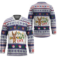 Reindeer Beer Christmas Hockey Jersey Xmas Holiday Patterns - Wonder Print Shop