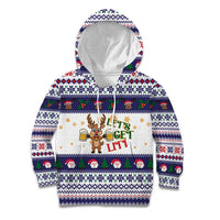 Reindeer Beer Christmas Kid Hoodie Xmas Holiday Patterns - Wonder Print Shop