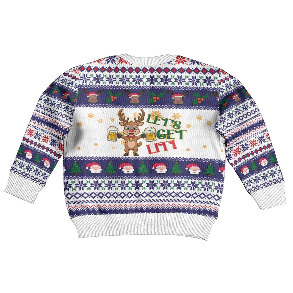 Reindeer Beer Christmas Kid Ugly Christmas Sweater Xmas Holiday Patterns - Wonder Print Shop
