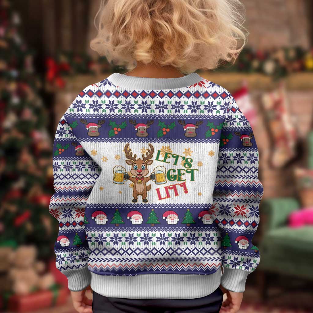Reindeer Beer Christmas Kid Ugly Christmas Sweater Xmas Holiday Patterns - Wonder Print Shop