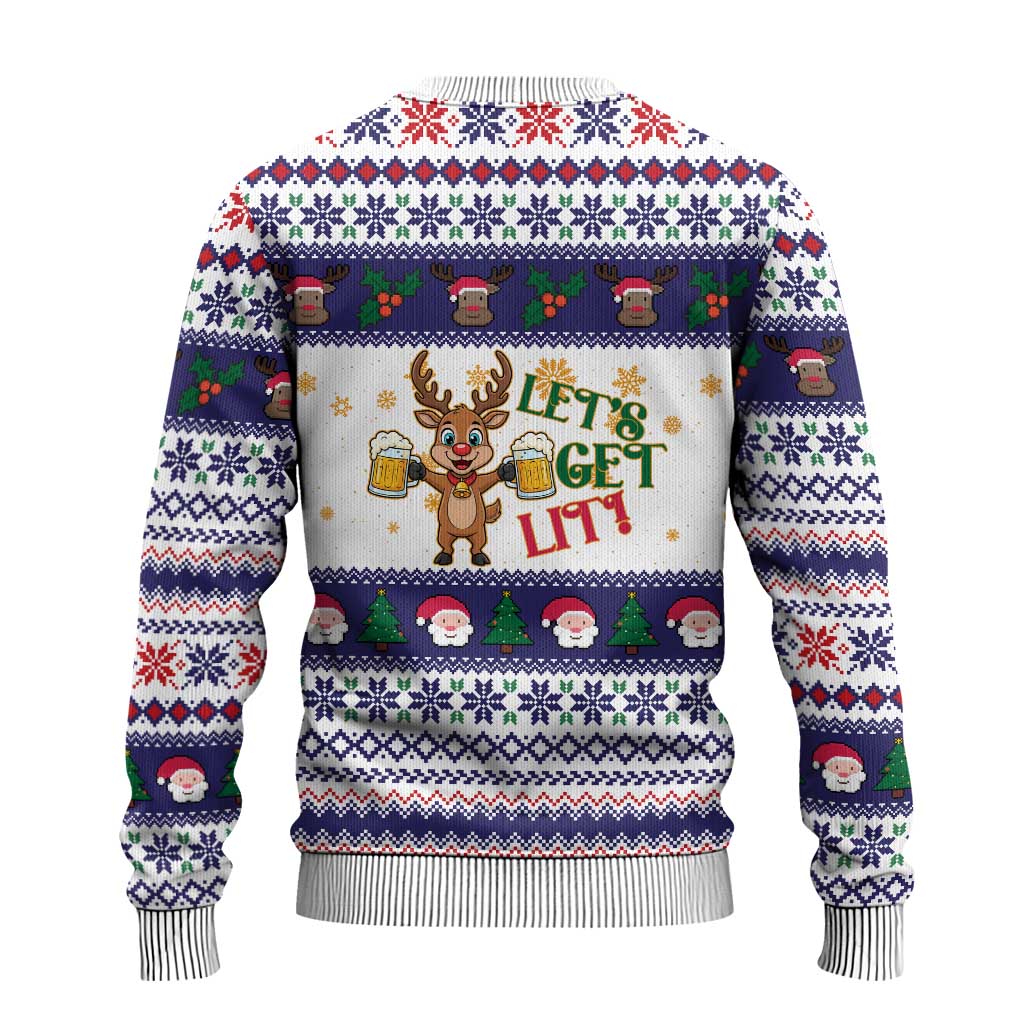 Reindeer Beer Christmas Ugly Christmas Sweater Xmas Holiday Patterns - Wonder Print Shop