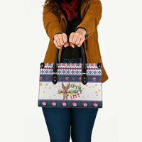 Reindeer Beer Christmas Leather Bag Xmas Holiday Patterns - Wonder Print Shop
