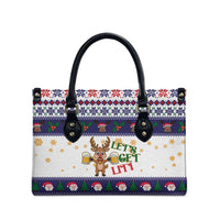 Reindeer Beer Christmas Leather Bag Xmas Holiday Patterns - Wonder Print Shop