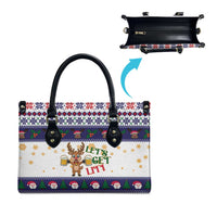 Reindeer Beer Christmas Leather Bag Xmas Holiday Patterns - Wonder Print Shop