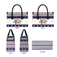 Reindeer Beer Christmas Leather Bag Xmas Holiday Patterns - Wonder Print Shop