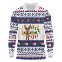 Reindeer Beer Christmas Long Sleeve Polo Shirt Xmas Holiday Patterns - Wonder Print Shop