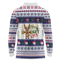 Reindeer Beer Christmas Long Sleeve Polo Shirt Xmas Holiday Patterns - Wonder Print Shop