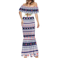 Reindeer Beer Christmas Mermaid Dress Xmas Holiday Patterns - Wonder Print Shop