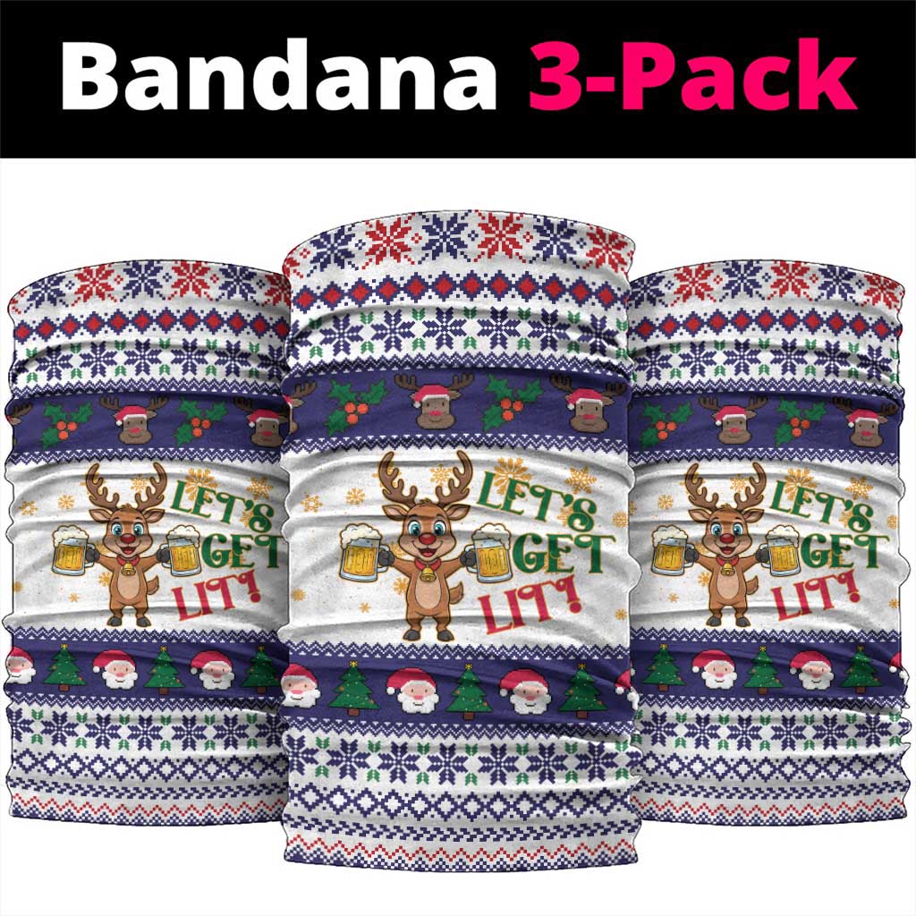 Reindeer Beer Christmas Neck Gaiter Xmas Holiday Patterns - Wonder Print Shop