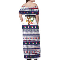 Reindeer Beer Christmas Off Shoulder Maxi Dress Xmas Holiday Patterns - Wonder Print Shop