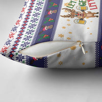 Reindeer Beer Christmas Pillow Cover Xmas Holiday Patterns - Wonder Print Shop