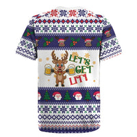 Reindeer Beer Christmas Rugby Jersey Xmas Holiday Patterns - Wonder Print Shop