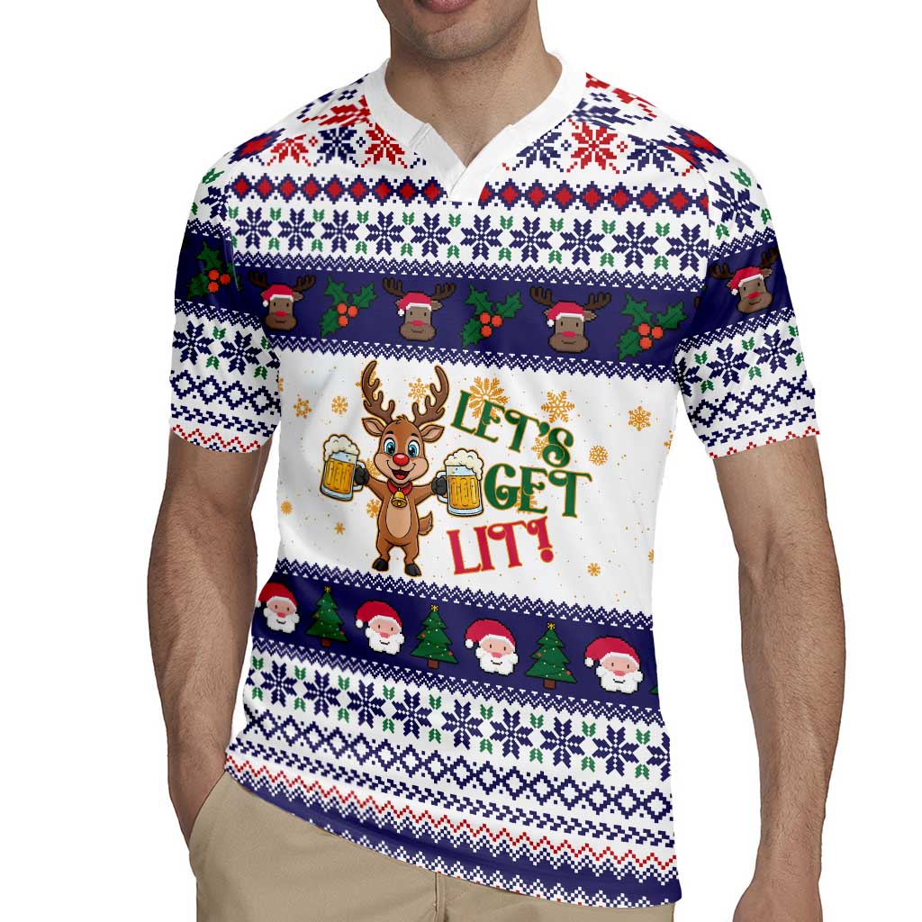 Reindeer Beer Christmas Rugby Jersey Xmas Holiday Patterns - Wonder Print Shop