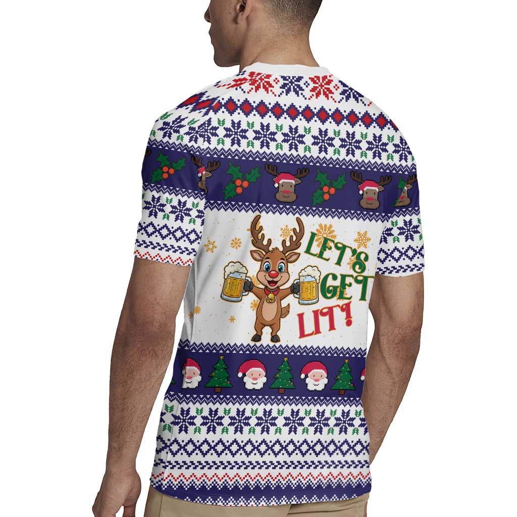 Reindeer Beer Christmas Rugby Jersey Xmas Holiday Patterns - Wonder Print Shop