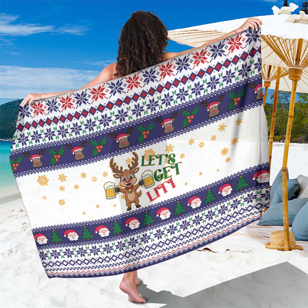 Reindeer Beer Christmas Sarong Xmas Holiday Patterns - Wonder Print Shop