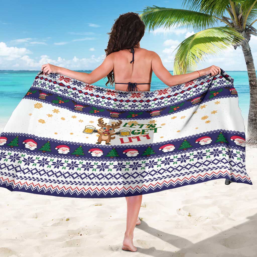 Reindeer Beer Christmas Sarong Xmas Holiday Patterns - Wonder Print Shop