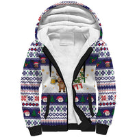 Reindeer Beer Christmas Sherpa Hoodie Xmas Holiday Patterns - Wonder Print Shop