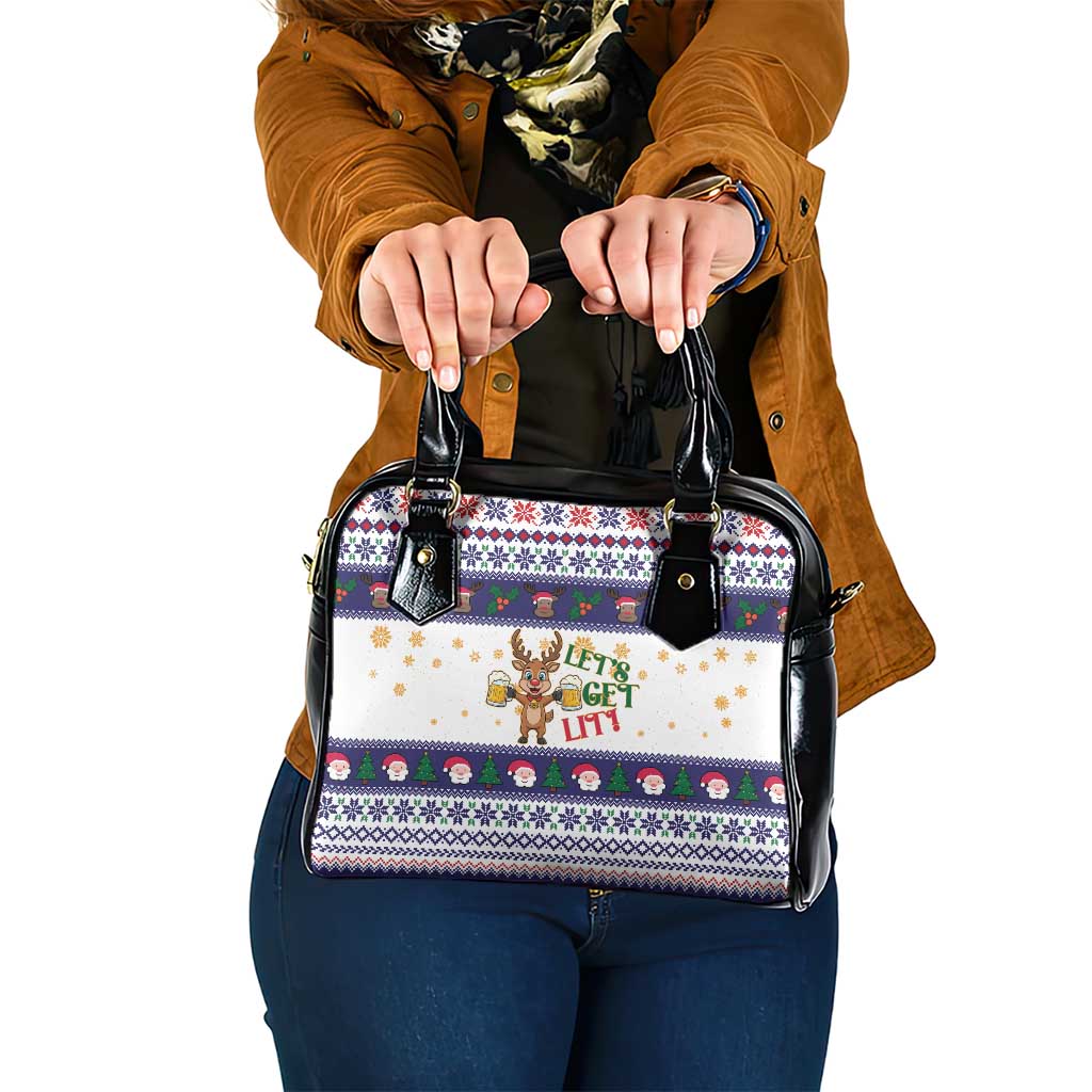 Reindeer Beer Christmas Shoulder Handbag Xmas Holiday Patterns - Wonder Print Shop