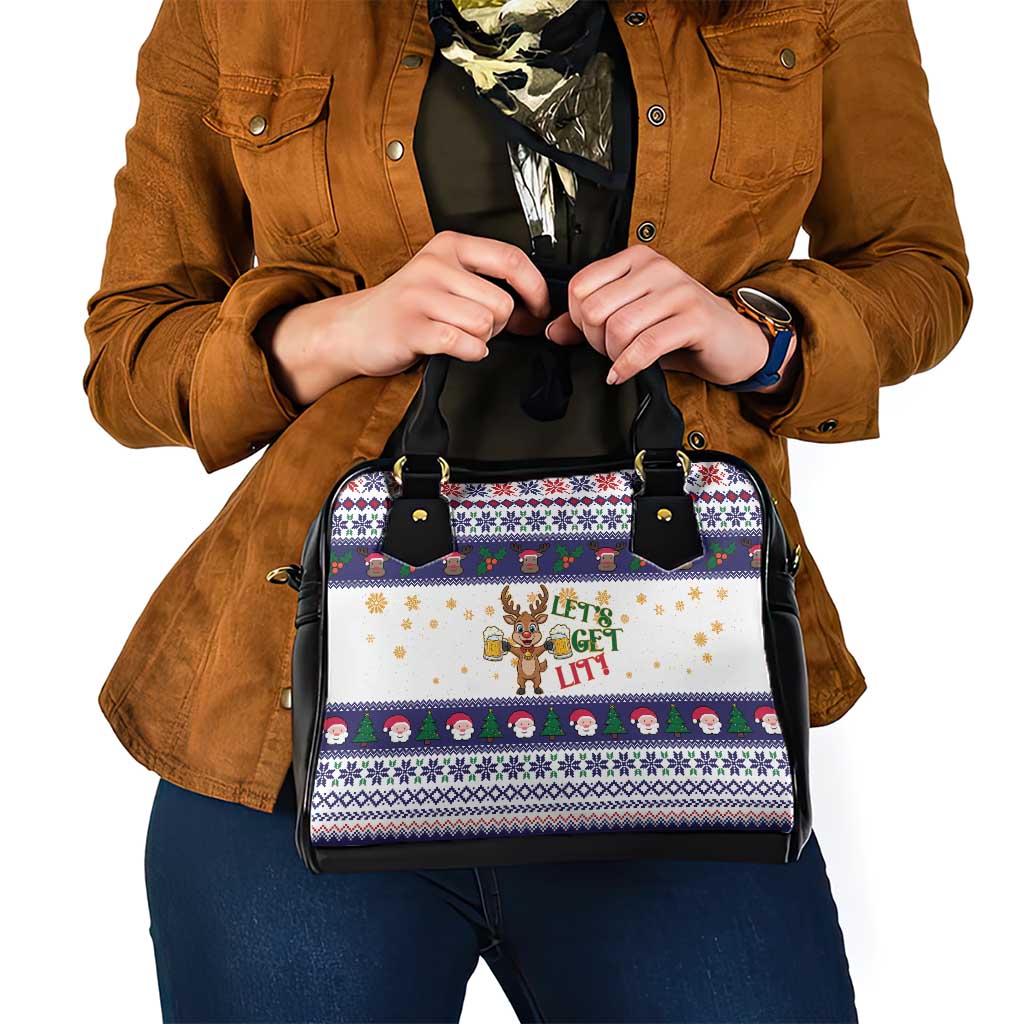Reindeer Beer Christmas Shoulder Handbag Xmas Holiday Patterns - Wonder Print Shop