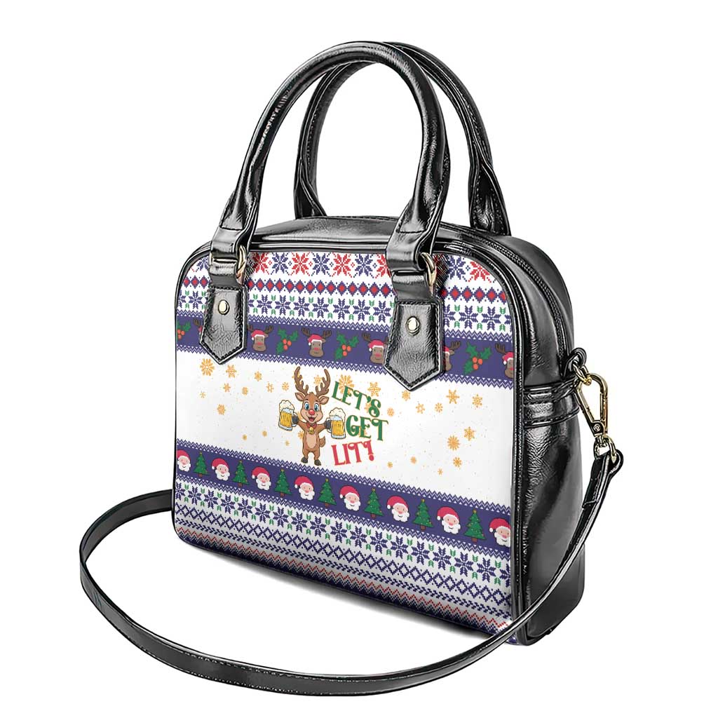 Reindeer Beer Christmas Shoulder Handbag Xmas Holiday Patterns - Wonder Print Shop