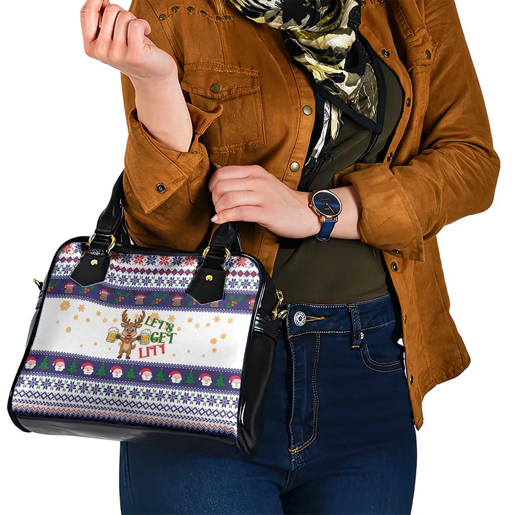 Reindeer Beer Christmas Shoulder Handbag Xmas Holiday Patterns - Wonder Print Shop