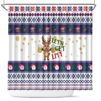Reindeer Beer Christmas Shower Curtain Xmas Holiday Patterns - Wonder Print Shop