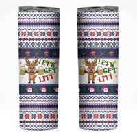 Reindeer Beer Christmas Skinny Tumbler Xmas Holiday Patterns - Wonder Print Shop