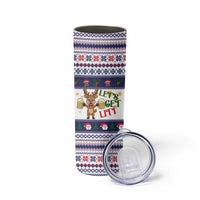 Reindeer Beer Christmas Skinny Tumbler Xmas Holiday Patterns - Wonder Print Shop