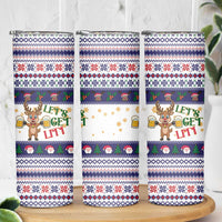 Reindeer Beer Christmas Skinny Tumbler Xmas Holiday Patterns - Wonder Print Shop