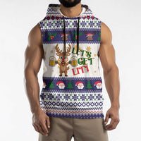 Reindeer Beer Christmas Sleeveless Hoodie Xmas Holiday Patterns - Wonder Print Shop