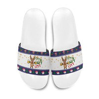 Reindeer Beer Christmas Slide Sandals Xmas Holiday Patterns - Wonder Print Shop