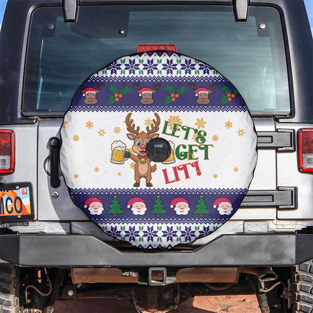 Reindeer Beer Christmas Spare Tire Cover Xmas Holiday Patterns - Wonder Print Shop