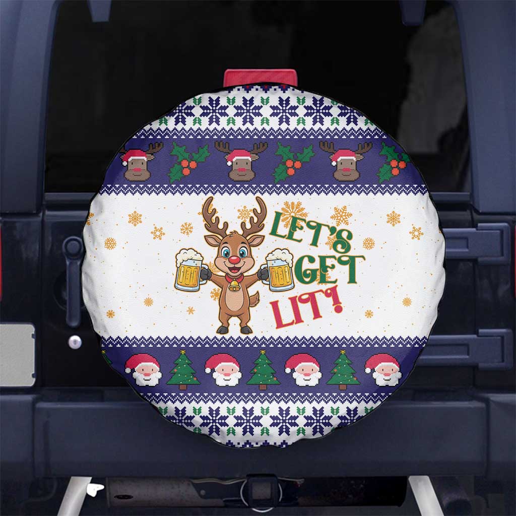 Reindeer Beer Christmas Spare Tire Cover Xmas Holiday Patterns - Wonder Print Shop