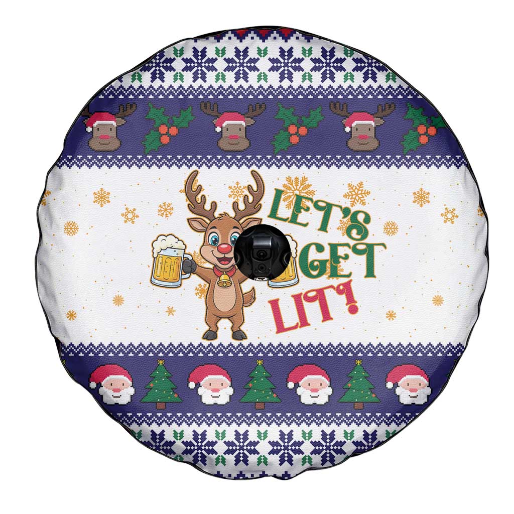 Reindeer Beer Christmas Spare Tire Cover Xmas Holiday Patterns - Wonder Print Shop