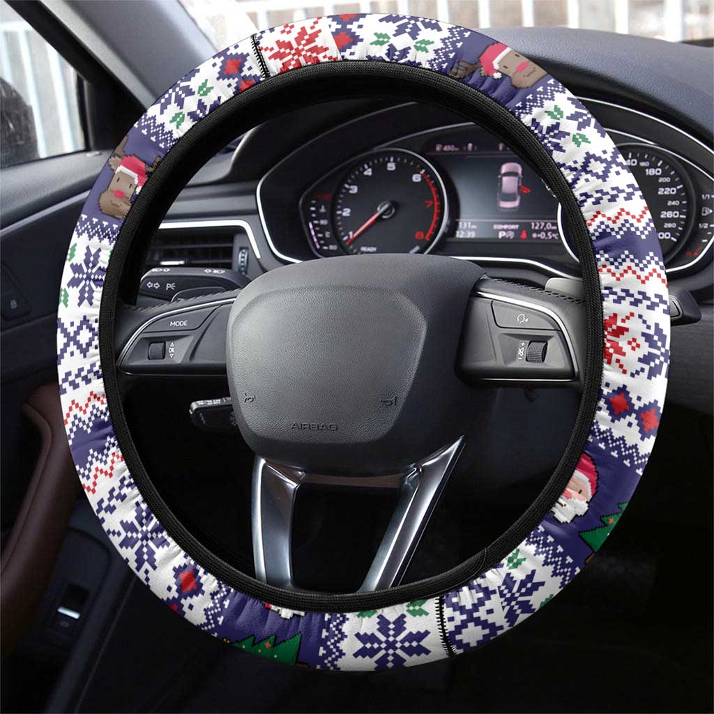 Reindeer Beer Christmas Steering Wheel Cover Xmas Holiday Patterns - Wonder Print Shop